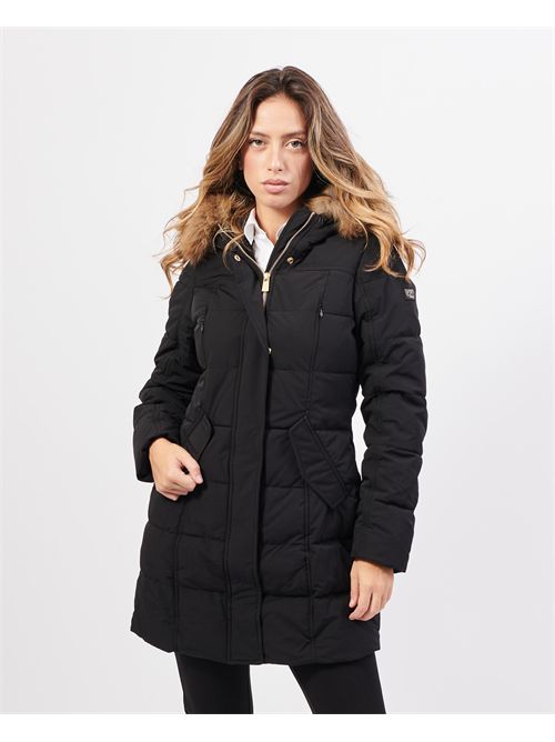 Yes Zee long quilted jacket with hood YES ZEE | O004-NT000801